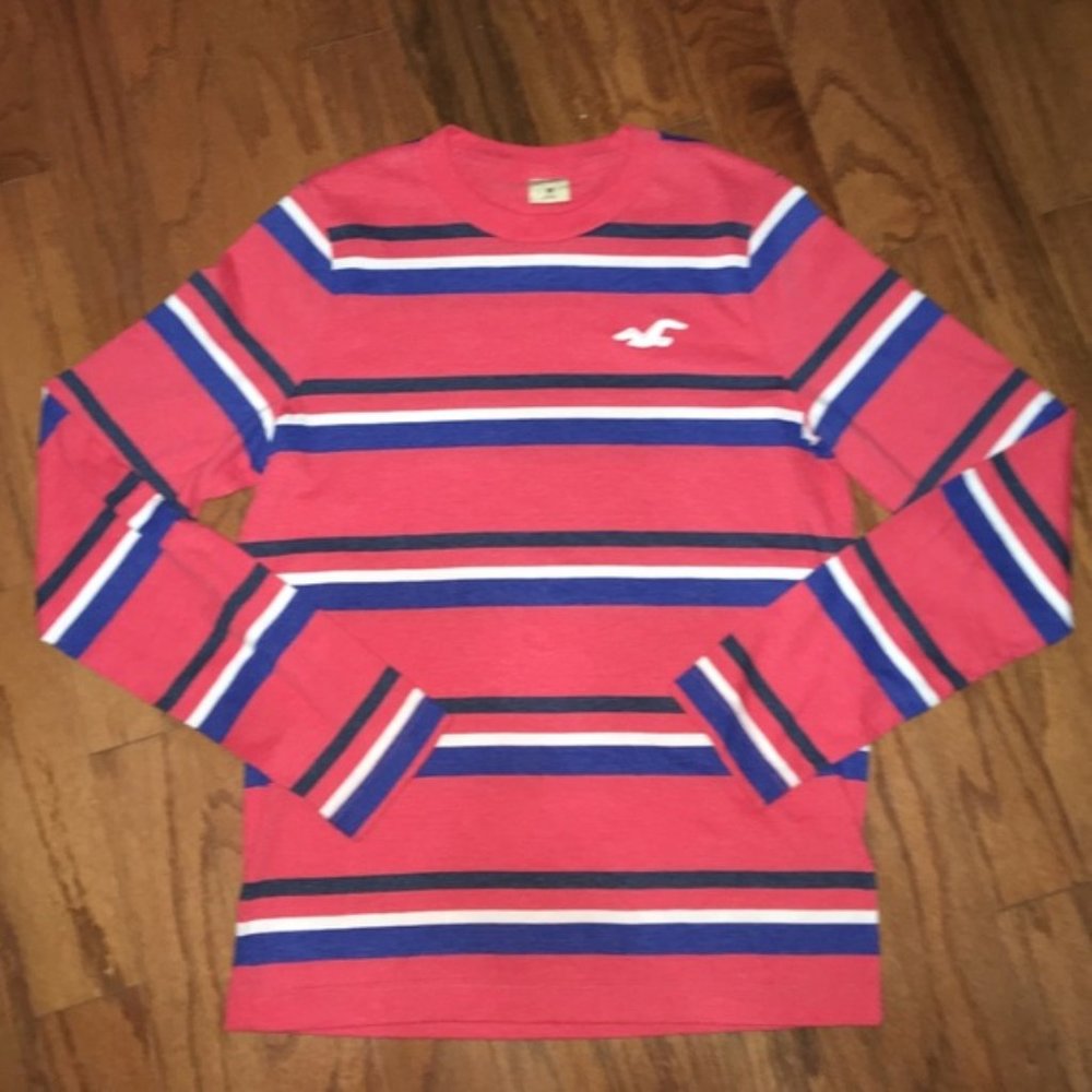 Hollister Pink Striped Long Sleeve Tee